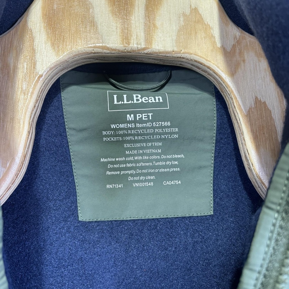 L.L.Bean Jacket Womens Petite Medium Blue Fleece Full Zip Chest Pocket Warm - Picture 3 of 6